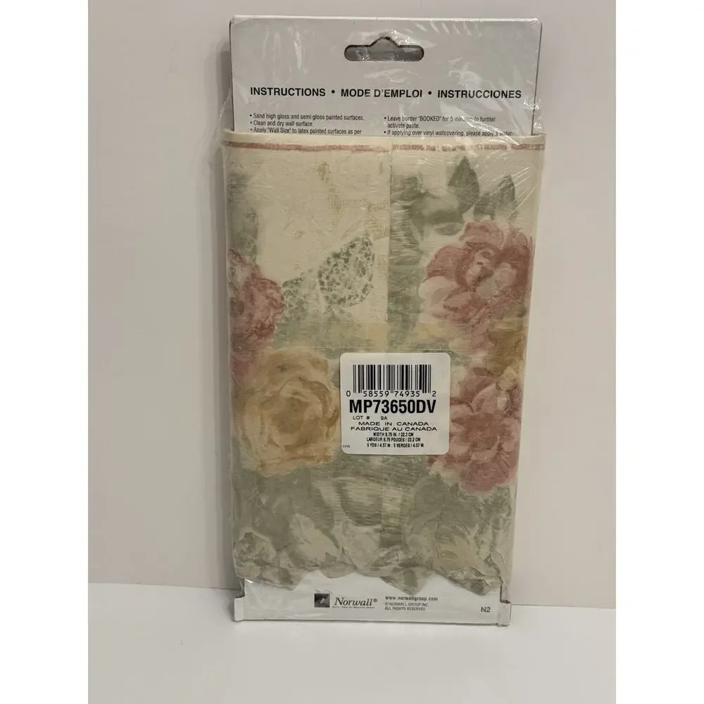 Norwall Vintage Floral Cottagecore Wallpaper Border 5 Yards
